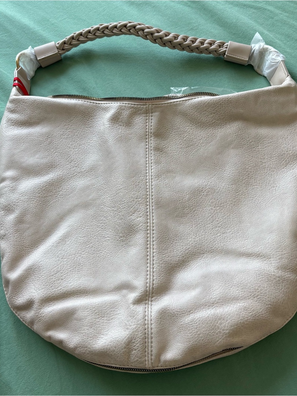NWT Montana West Collapsible purse Cream Braided-Handle Women’s Shoulder Bag